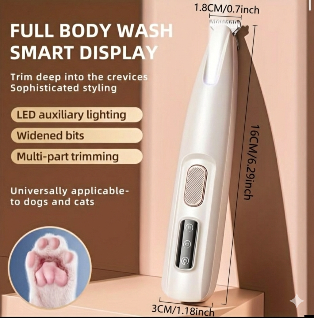 Rechargeable Pet Hair Trimmer Kit – Quiet, Cordless & Waterproof Grooming with LED Light for Dogs & Cats